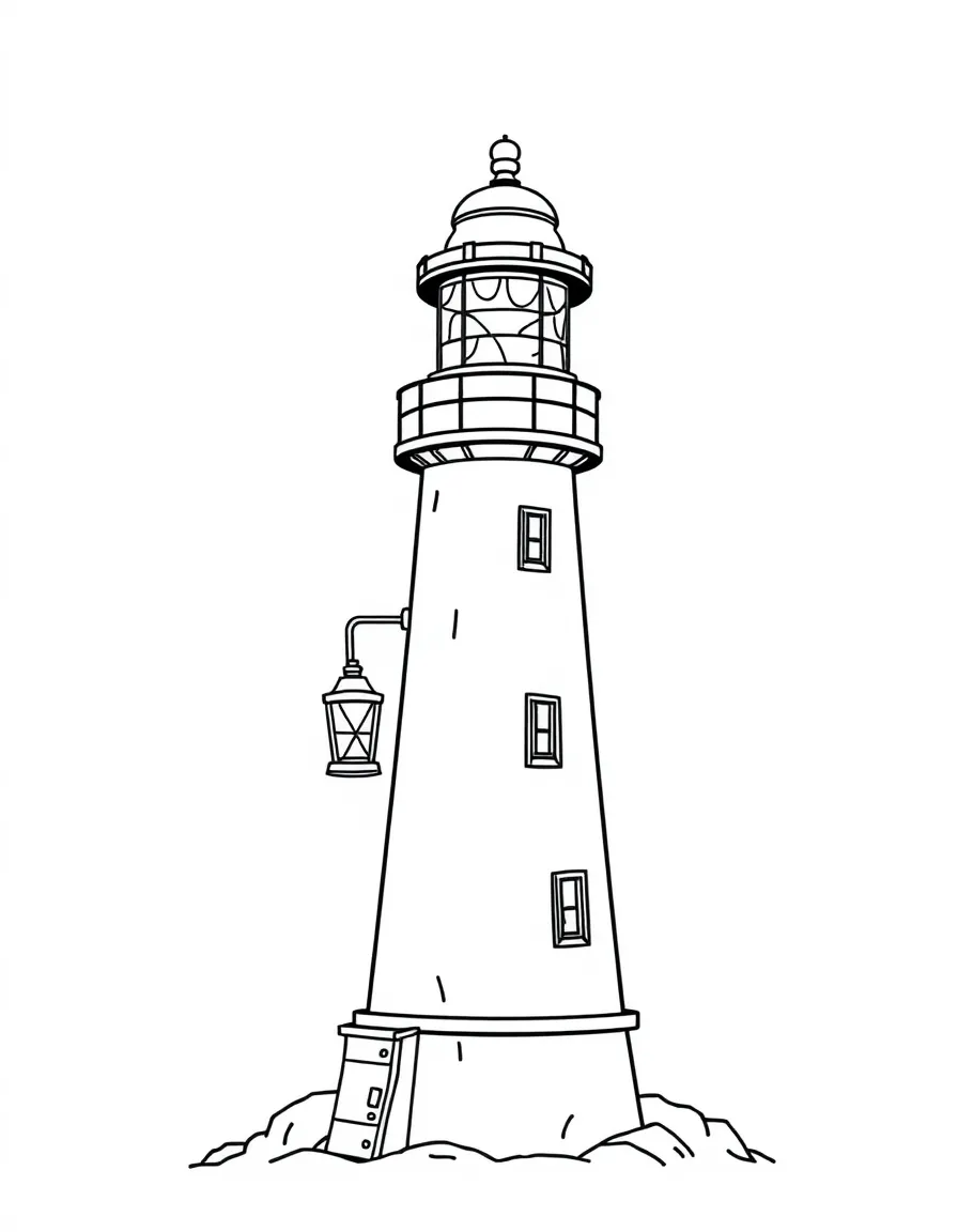 (Maine) A lighthouse keeper with a lantern