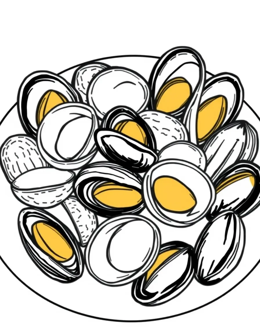(Maine) A plate of fresh clams and mussels