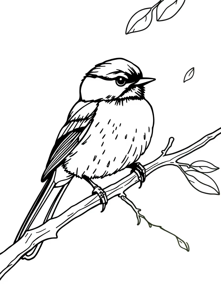 (Maine) A chickadee (Maine's state bird) on a branch