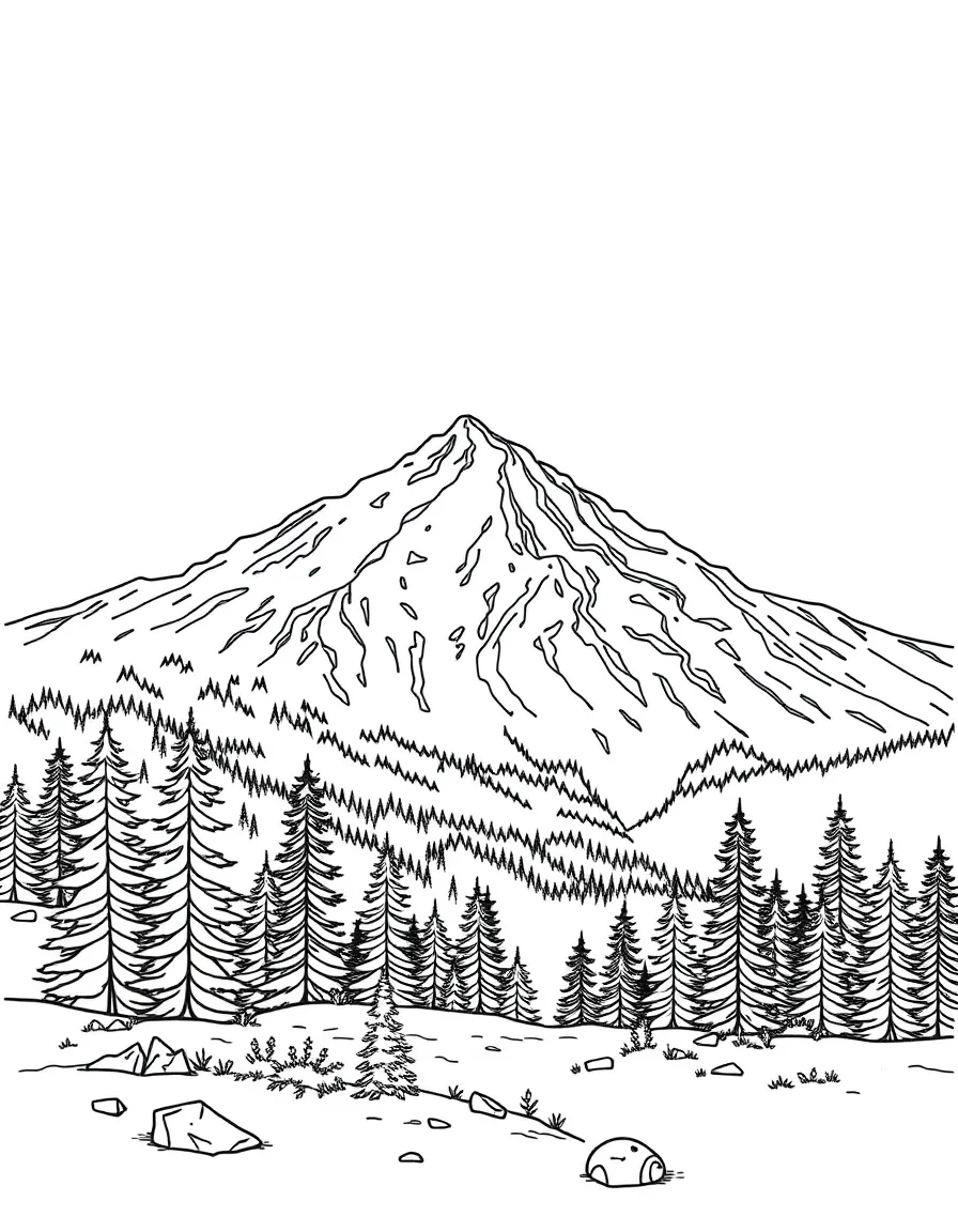 (Maine) A mountain view in Baxter State Park