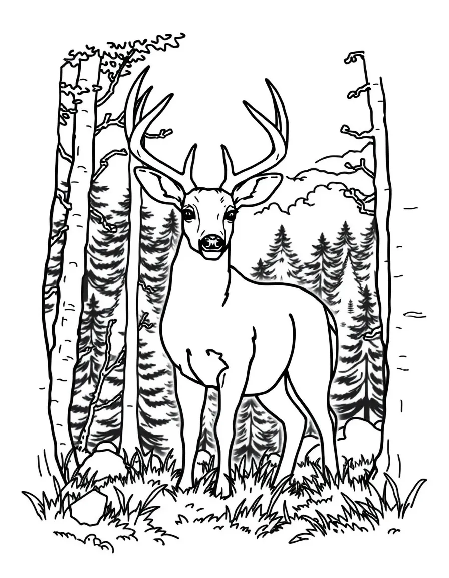(West Virginia) A white-tailed deer in a forest