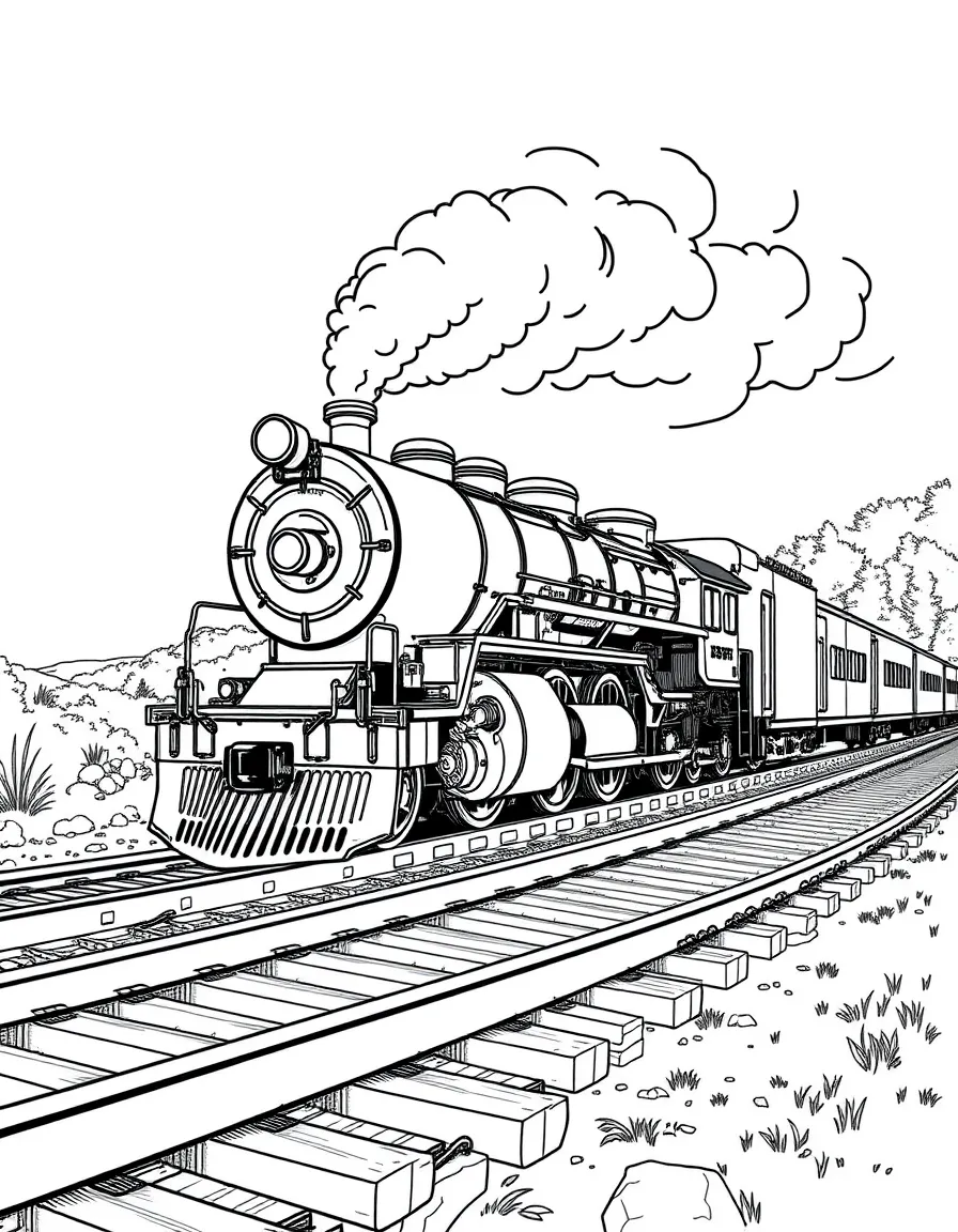 (West Virginia) A steam train on old railroad tracks