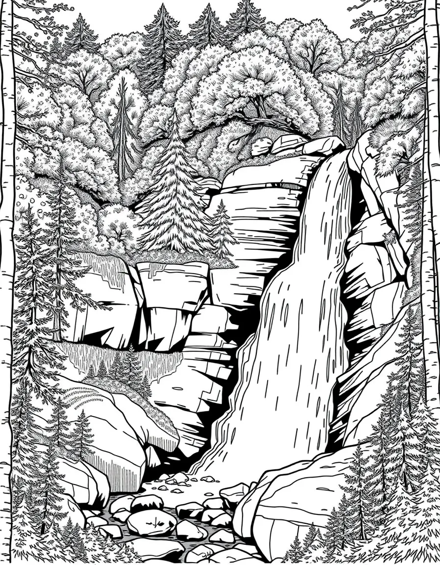 (West Virginia) A waterfall in the Monongahela National Forest