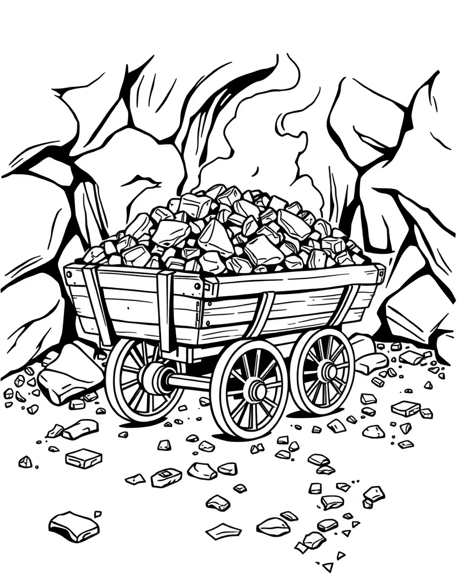 (West Virginia) A mining cart filled with coal