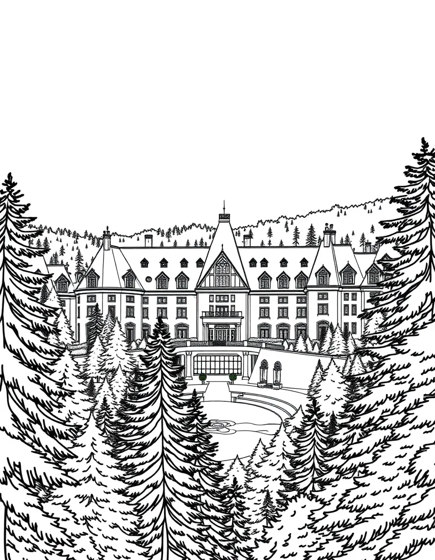 (West Virginia) The Greenbrier Resort with trees around