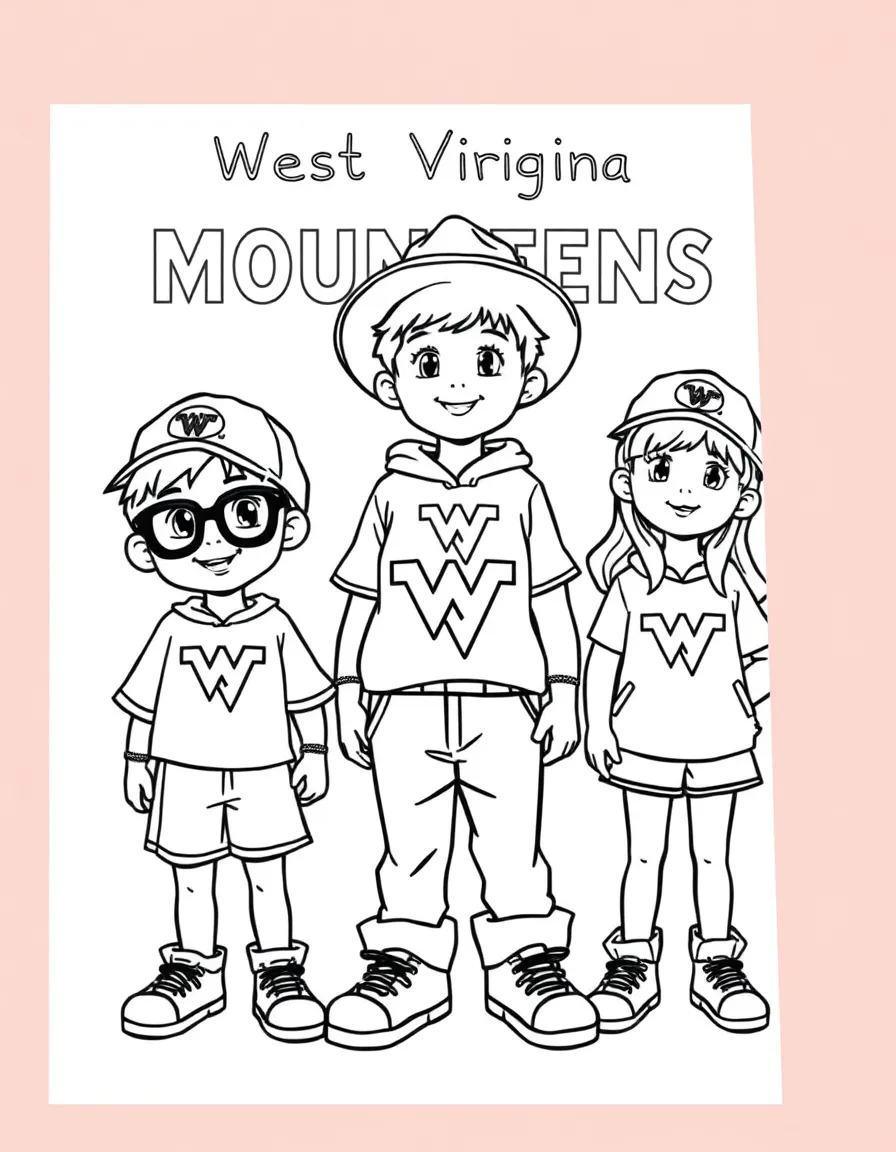(West Virginia) Kids wearing WV Mountaineers gear
