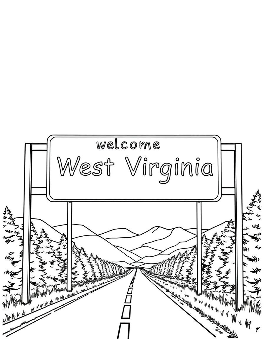 (West Virginia) The "Welcome to West Virginia" road sign