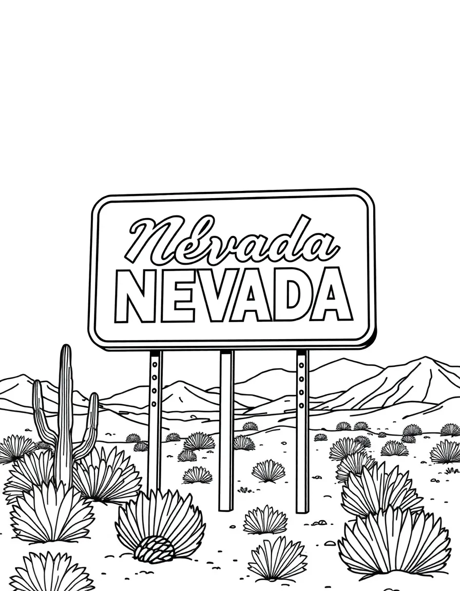 (Nevada) Welcome to Nevada sign in the desert