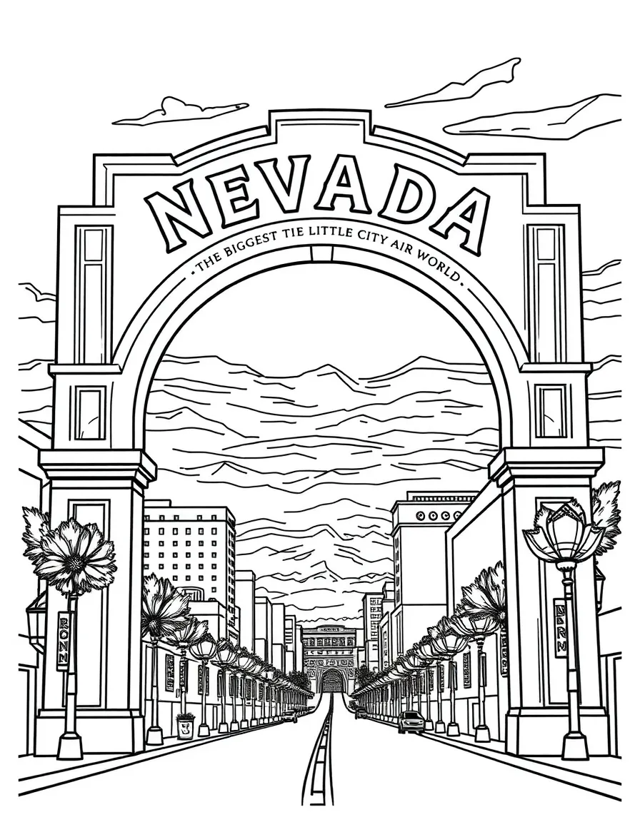(Nevada) The Reno Arch with "The Biggest Little City in the World"
