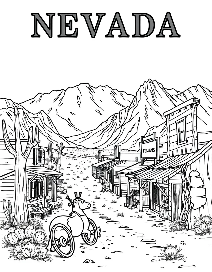 (Nevada) An old west ghost town scene