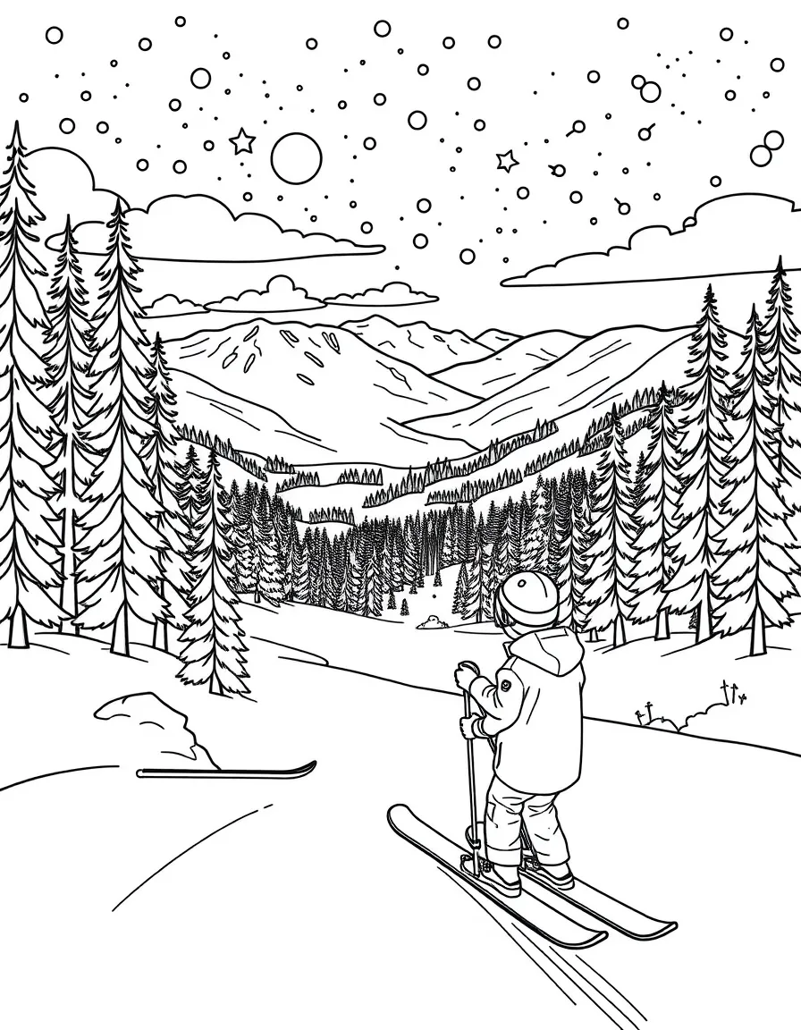 (Nevada) A child skiing in Lake Tahoe