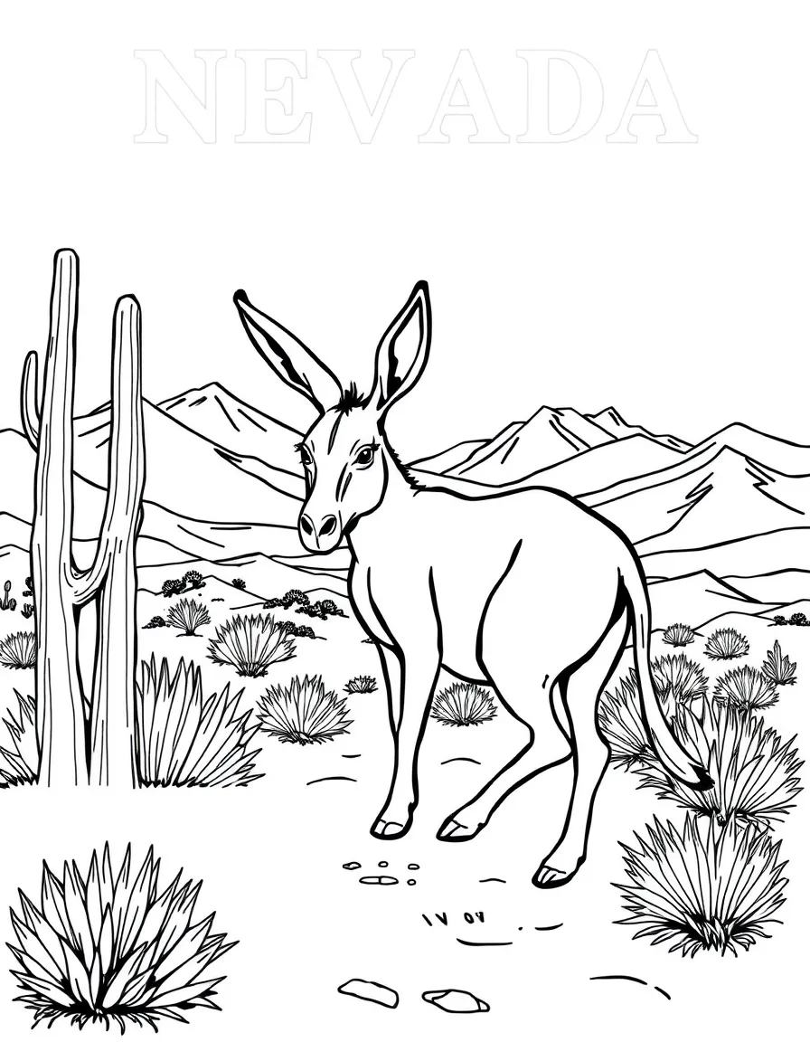 (Nevada) A wild burro in the desert