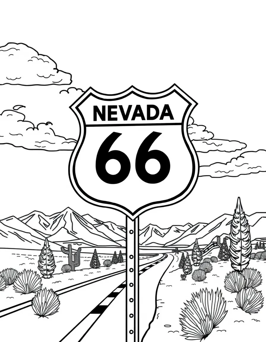 (Nevada) A Route 66 highway sign