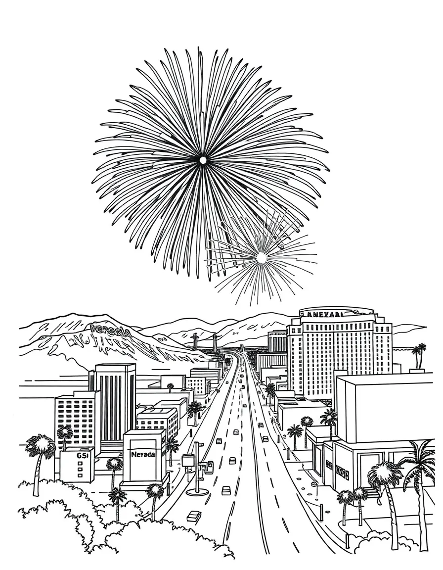 (Nevada) Fireworks over Las Vegas