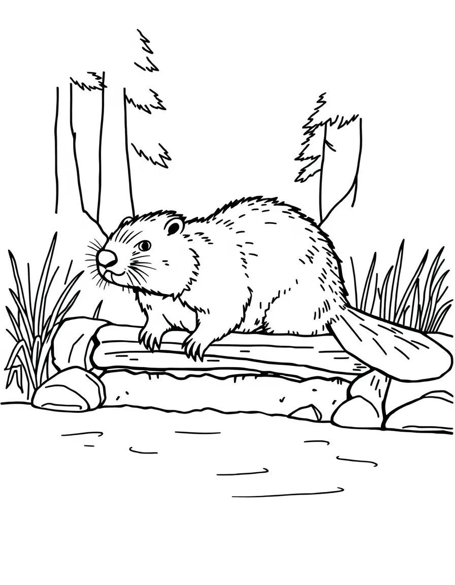 (Oregon) A beaver building a dam