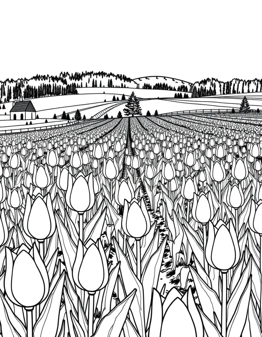 (Oregon) Fields of tulips in Woodburn