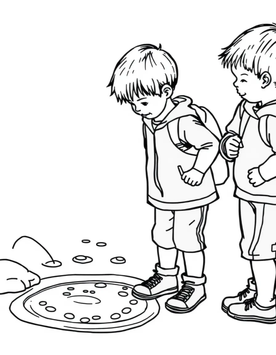 (Oregon) Children exploring a tide pool