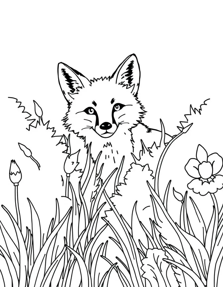 (Oregon) A fox peeking out from bushes