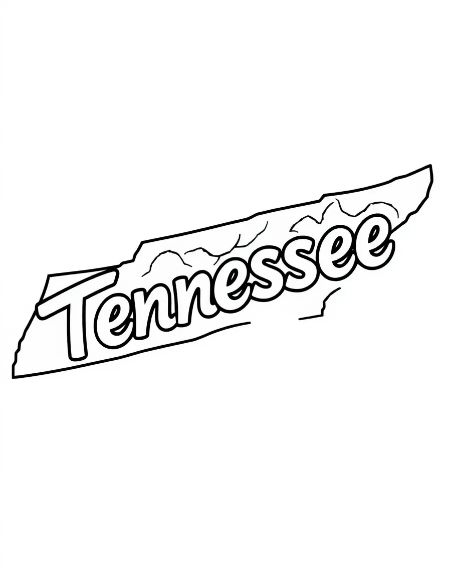 (Tennessee) The Tennessee state shape with its name