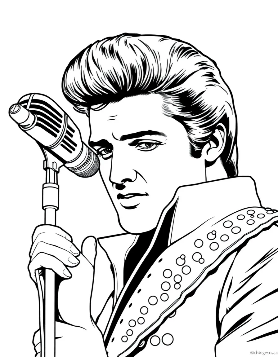 (Tennessee) Elvis Presley with a microphone