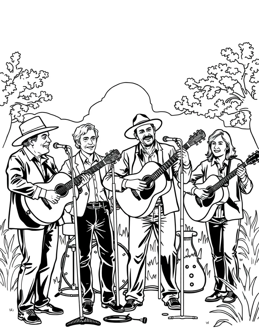 (Tennessee) A bluegrass band playing together