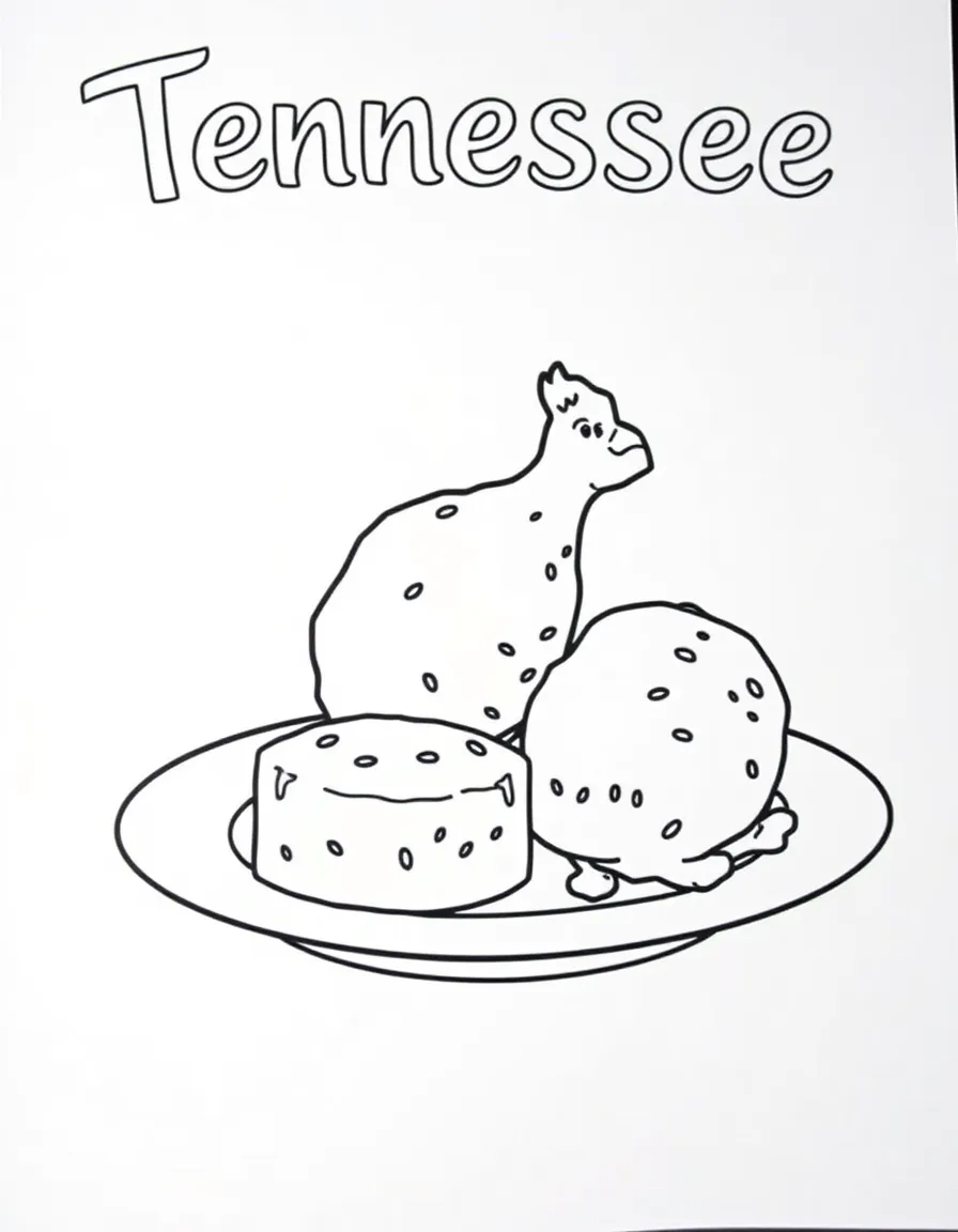 (Tennessee) A plate of hot chicken with cornbread