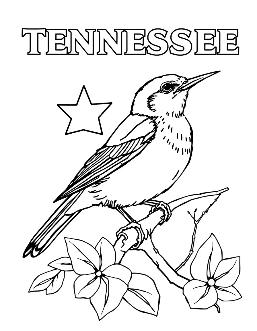 (Tennessee) The Tennessee state bird – Northern Mockingbird