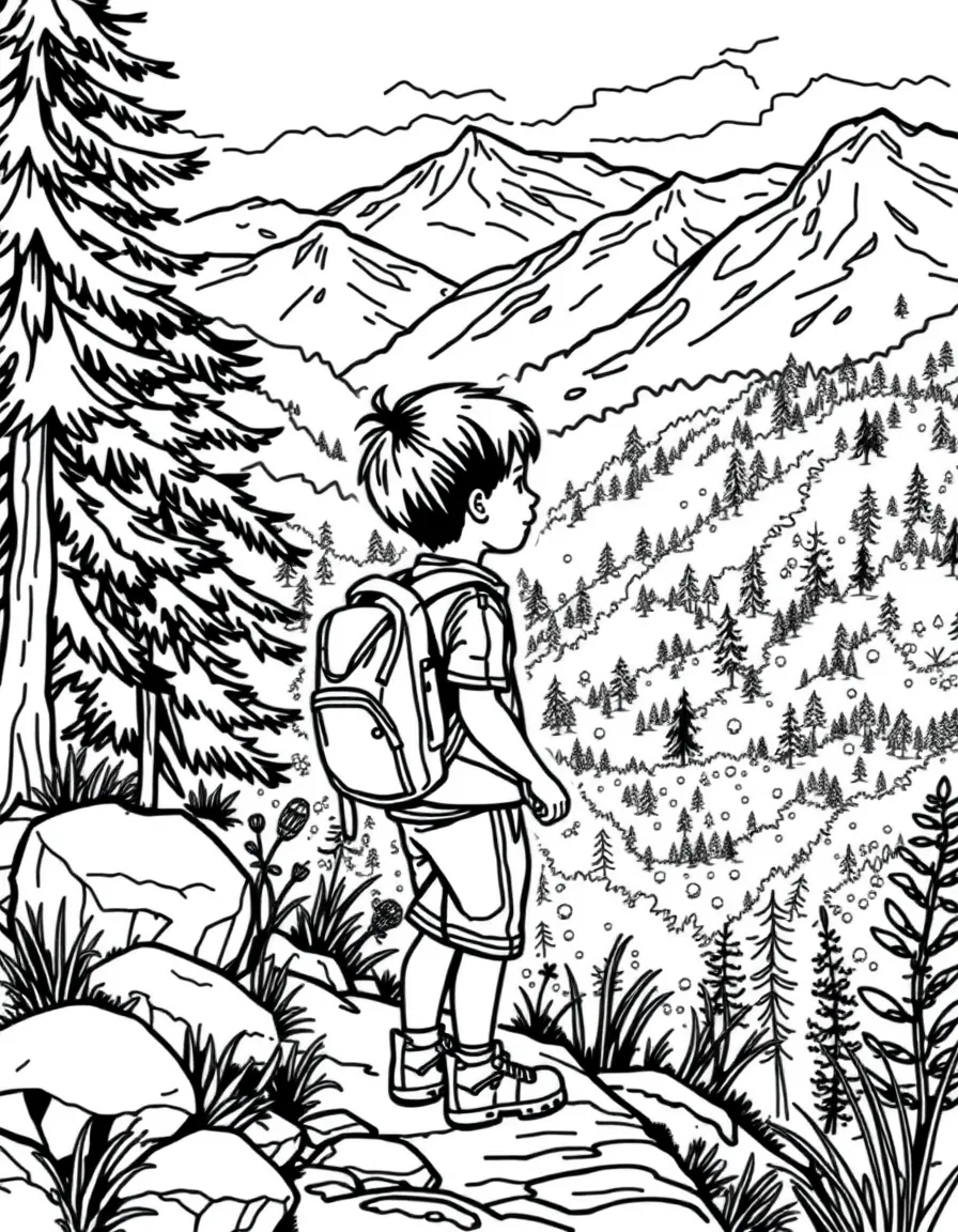 (Tennessee) A child hiking in the Smoky Mountains