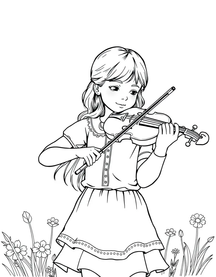 (Tennessee) A girl playing a fiddle