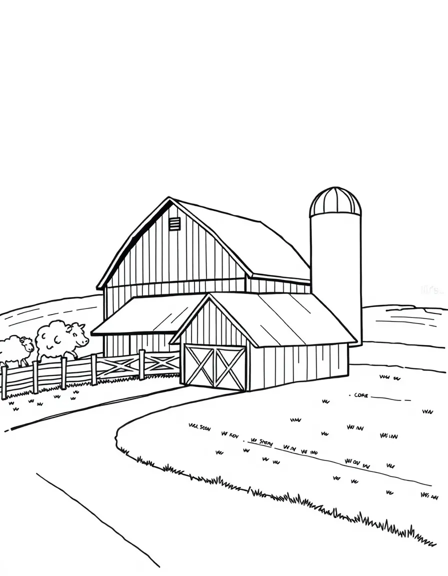 (Tennessee) A Tennessee farm with a barn and silo