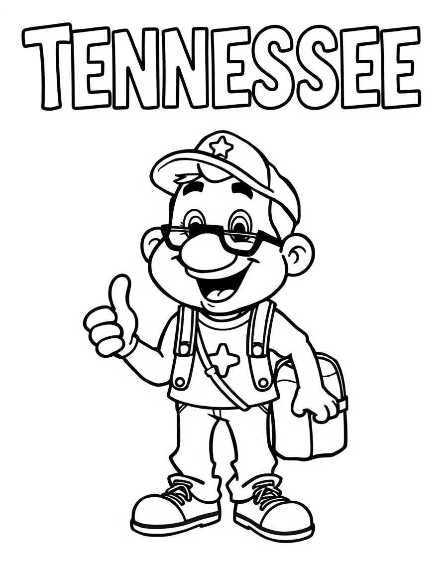 (Tennessee) A friendly volunteer helping others (symbolizing the Volunteer State)