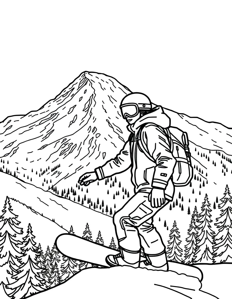 (Washington) A snow-covered mountain with a snowboarder