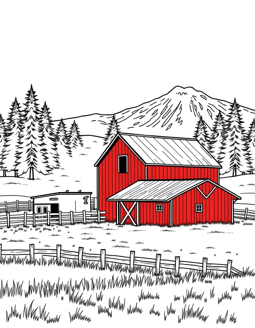 (Washington) A red barn in eastern Washington