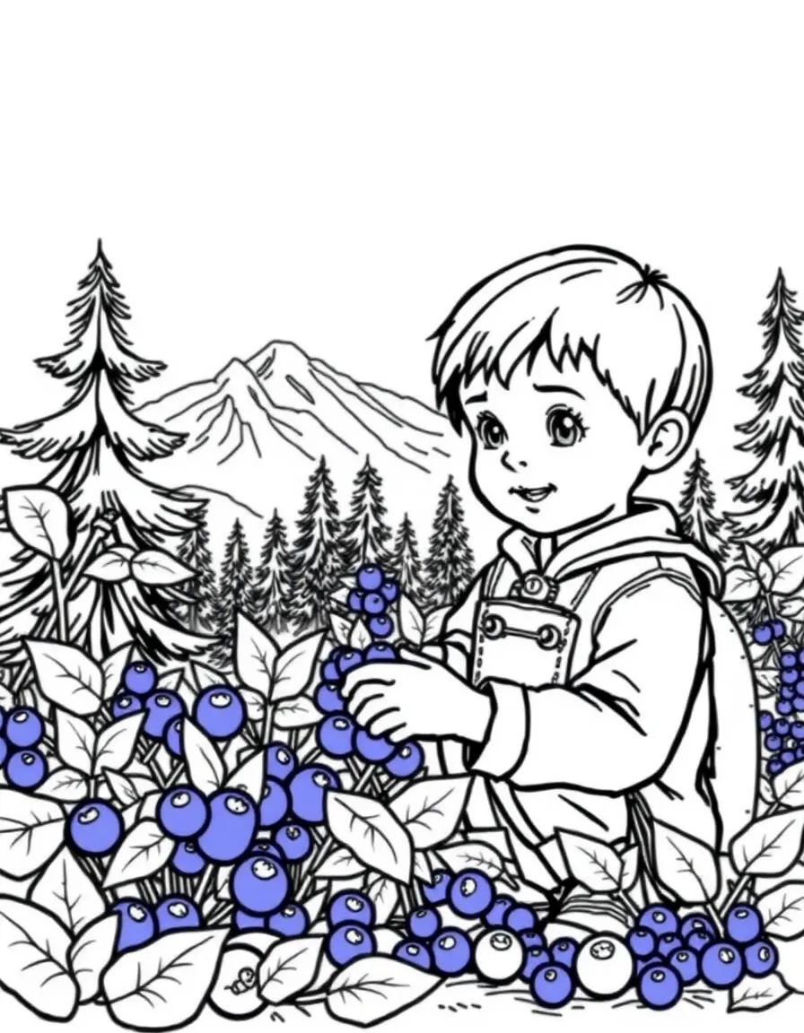 (Washington) A child picking blueberries