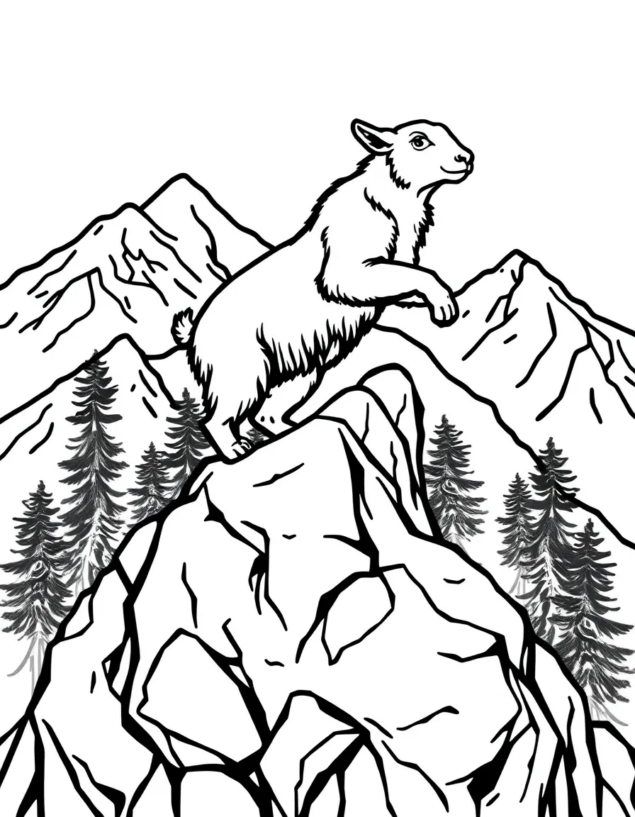 (Washington) A mountain goat climbing rocks