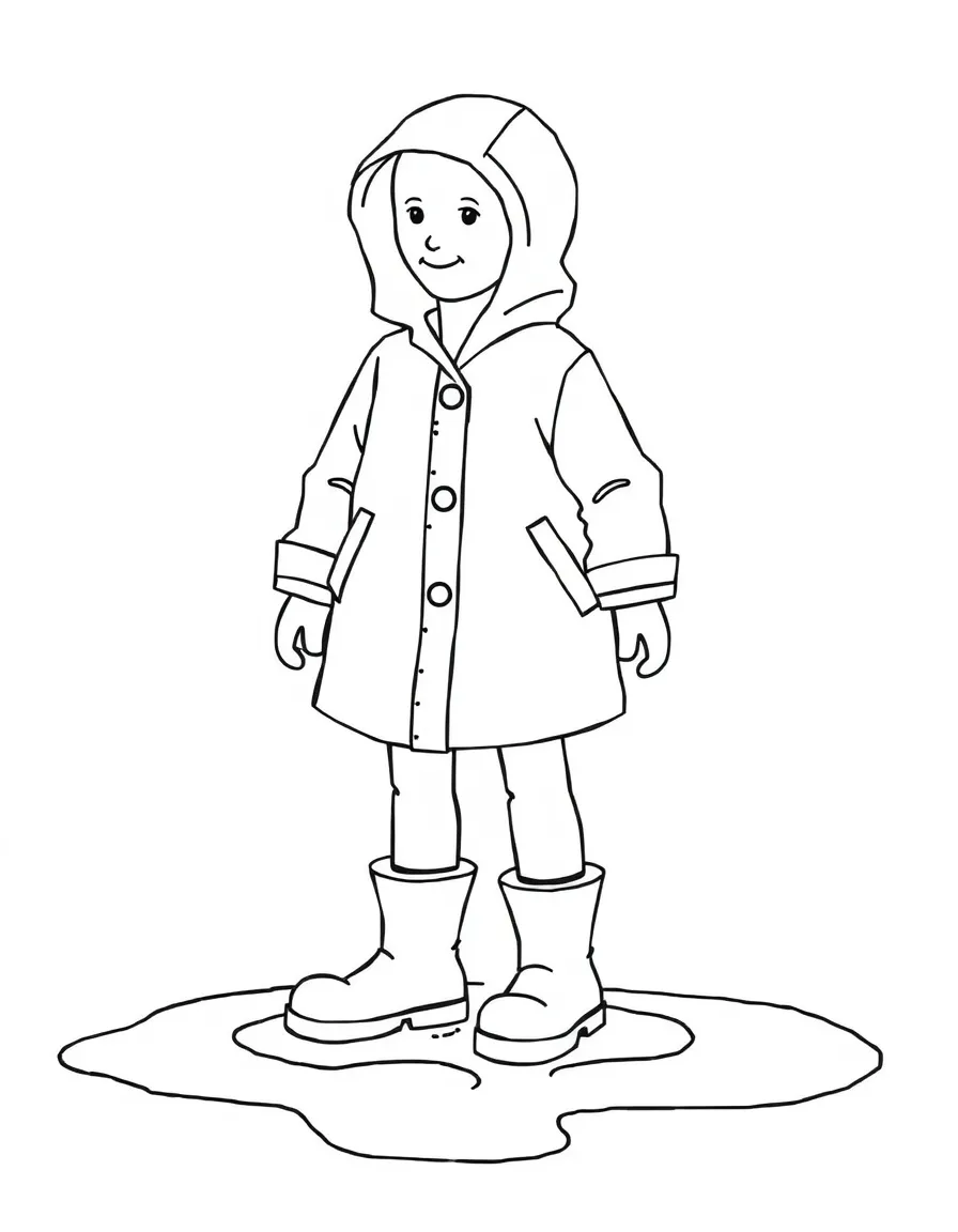 (Washington) A raincoat and boots next to puddles
