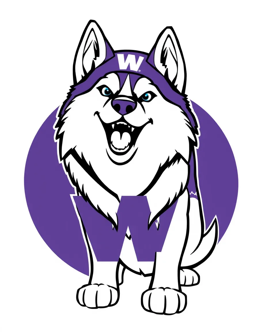 (Washington) The University of Washington husky mascot