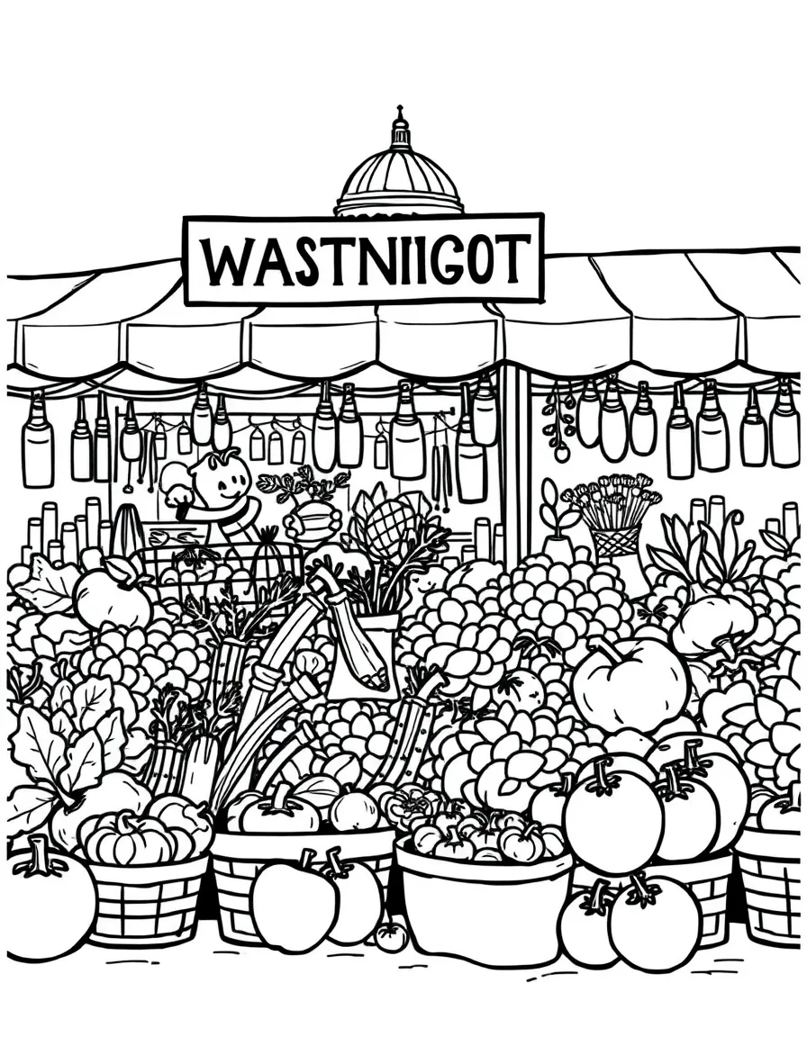 (Washington) A farmer’s market with fresh vegetables