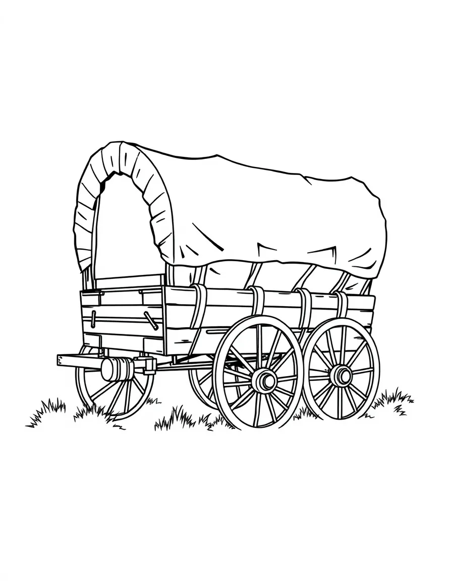 (Washington) A covered wagon representing pioneer history