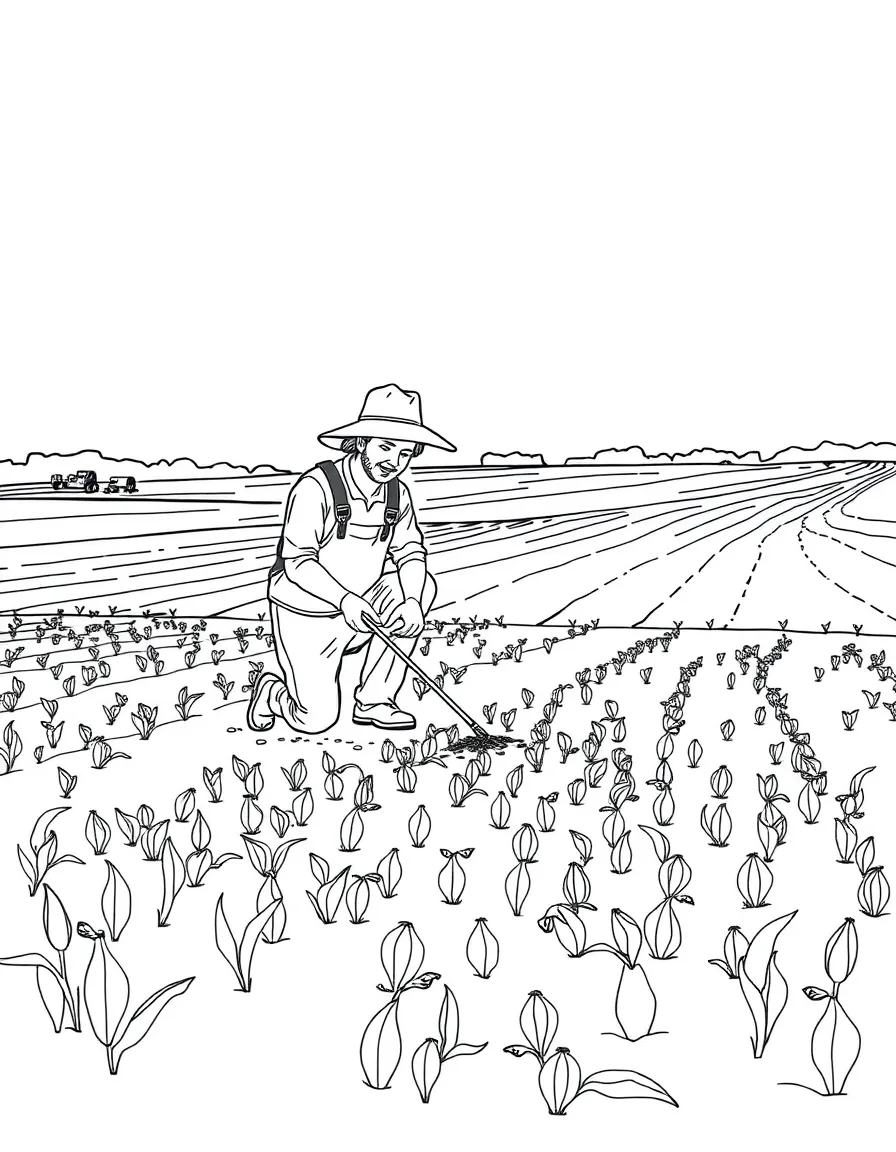 (Nebraska) A farmer planting seeds in a Nebraska field