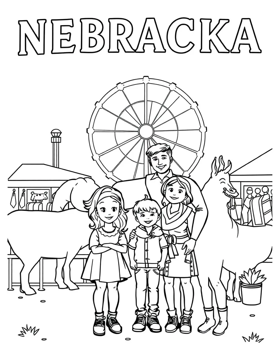 (Nebraska) A family at the Nebraska State Fair