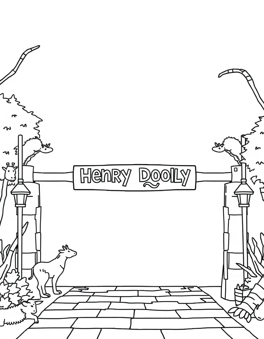 (Nebraska) The Henry Doorly Zoo entrance with animal signs