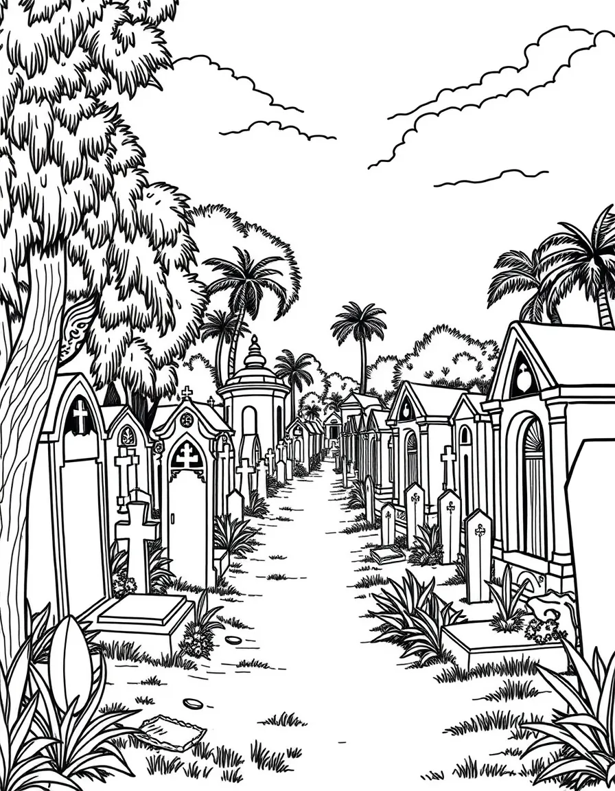 (Louisiana) A cemetery with above-ground tombs (Cities of the Dead)