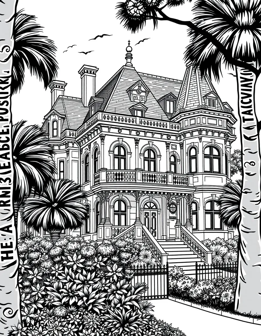 (Louisiana) The Garden District mansions with ornate architecture