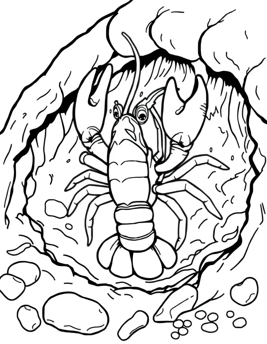 (Louisiana) A Louisiana crawfish in a mud burrow