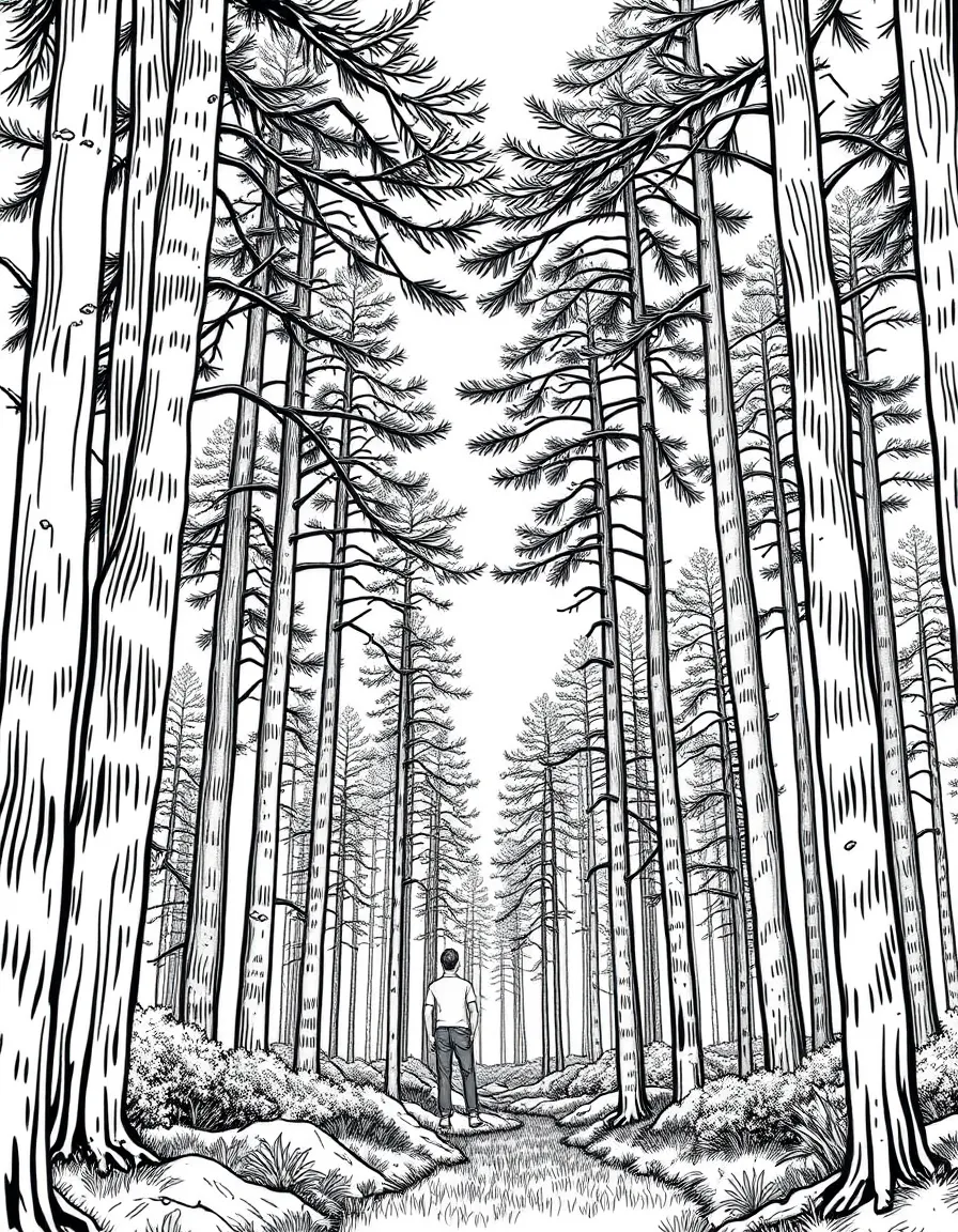 (Louisiana) A Louisiana pine forest with tall trees
