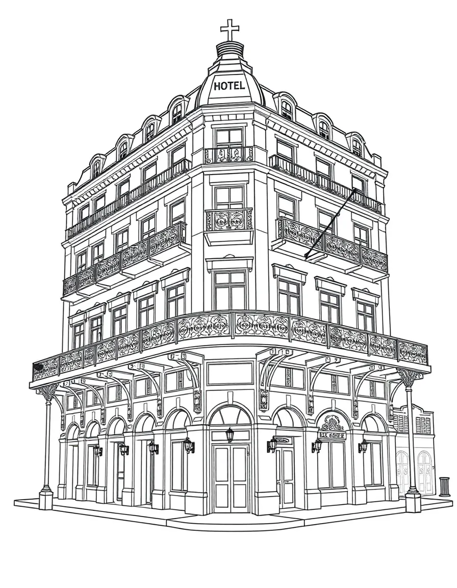 (Louisiana) The Bourbon Orleans Hotel with its historic facade