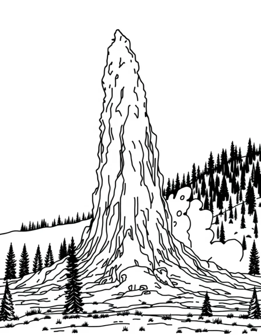 (Wyoming) Old Faithful geyser erupting in Yellowstone