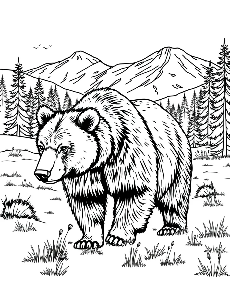 (Wyoming) A bear walking through Yellowstone National Park