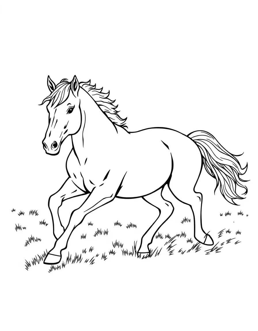 (Wyoming) A wild mustang running freely